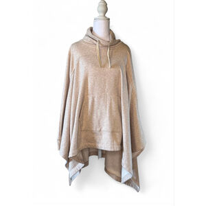 UGG Poncho Sweatshirt Beige Fleece Lined Oversized Cozy Lounge